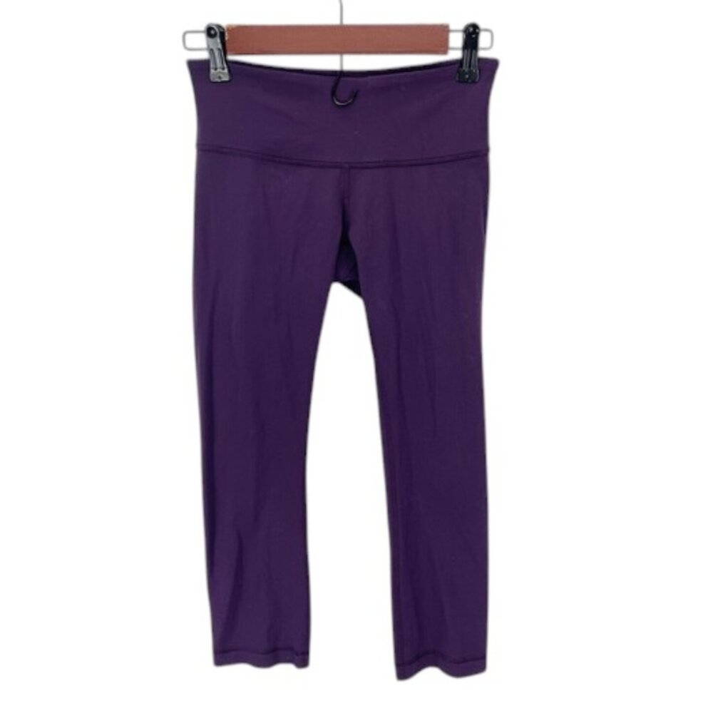 Lululemon‎ Leggings Women’s Purple Free Runner Cropped Active Athletic Pants 4